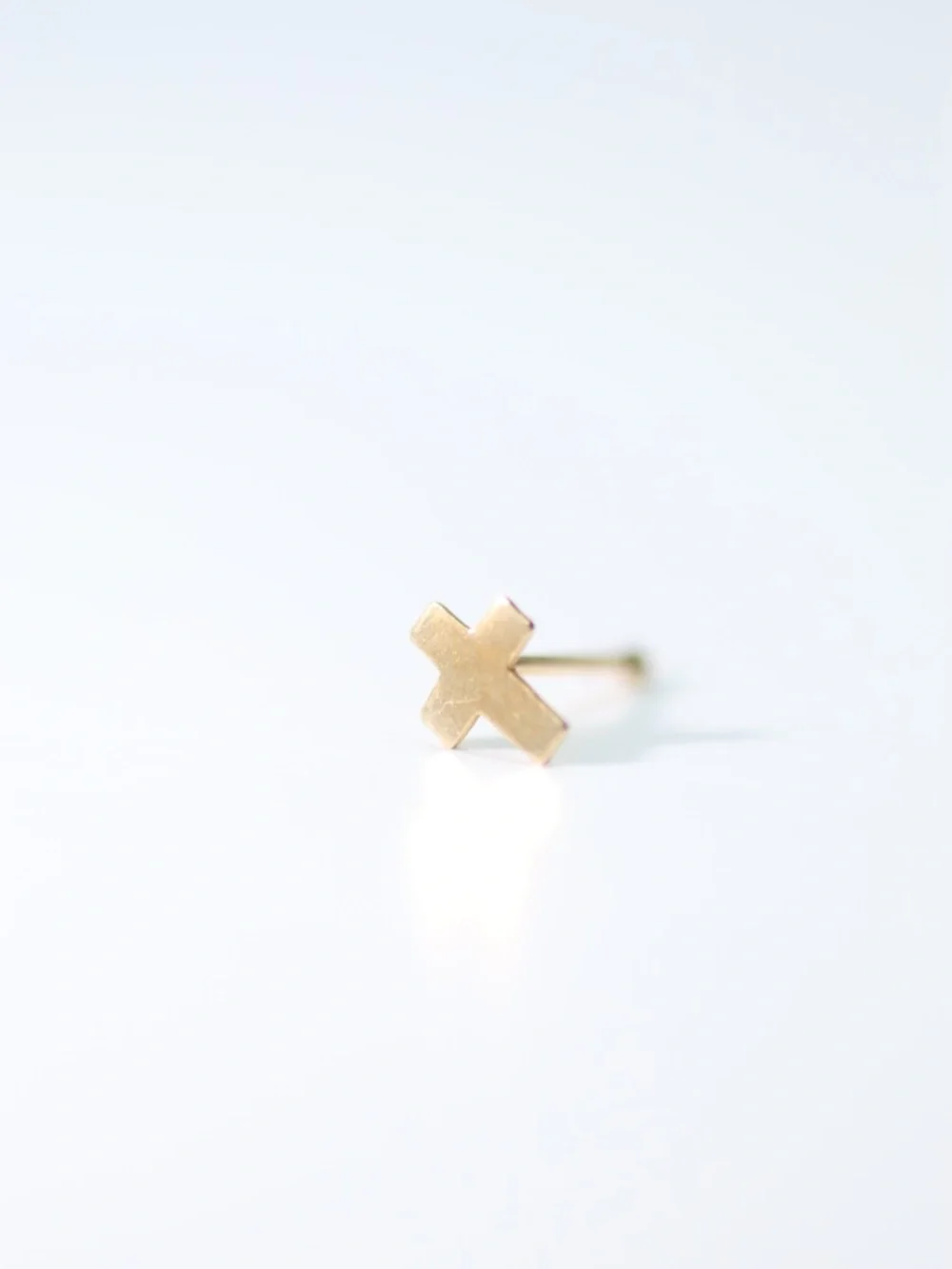 9kt.Gold Mini cross Nose Piercing 22 gauge Nose Piercing New